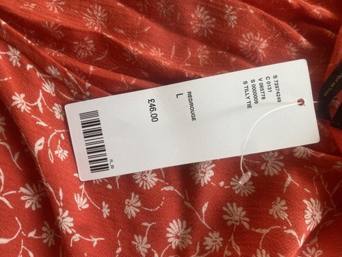Urban Outfitters Tilly Tie-Front Floral Playsuit. Red Size L BNWT - Picture 7 of 7