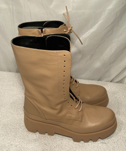 Botas Paloma Barcelo Mujer Helsa Plataforma Cuero Taupe Talla UK 7/40 - Imagen 3 de 21