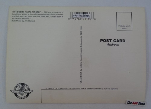 Bobby Rahal #18 Miller Genuine Draft 1994 Indianapolis 500 Pit Stop Postcard IMS - Picture 2 of 4