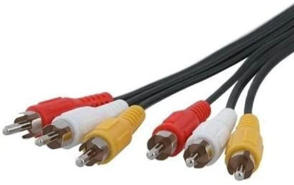 3m 3 RCA Stereo Audio Video Composite Cable - Black (Red White Yellow) - Image 4 of 4