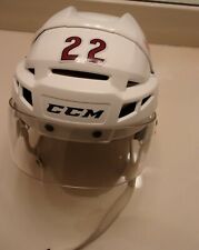 ARIZONA COYOTES Johan Larsson game-worn white road CCM helmet #22 from 2020-2021