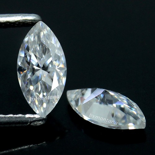 Natural DE Color VVS1 Excellent Cut 4.5x9 MM Marquise Pair Certified Diamond - Picture 2 of 10