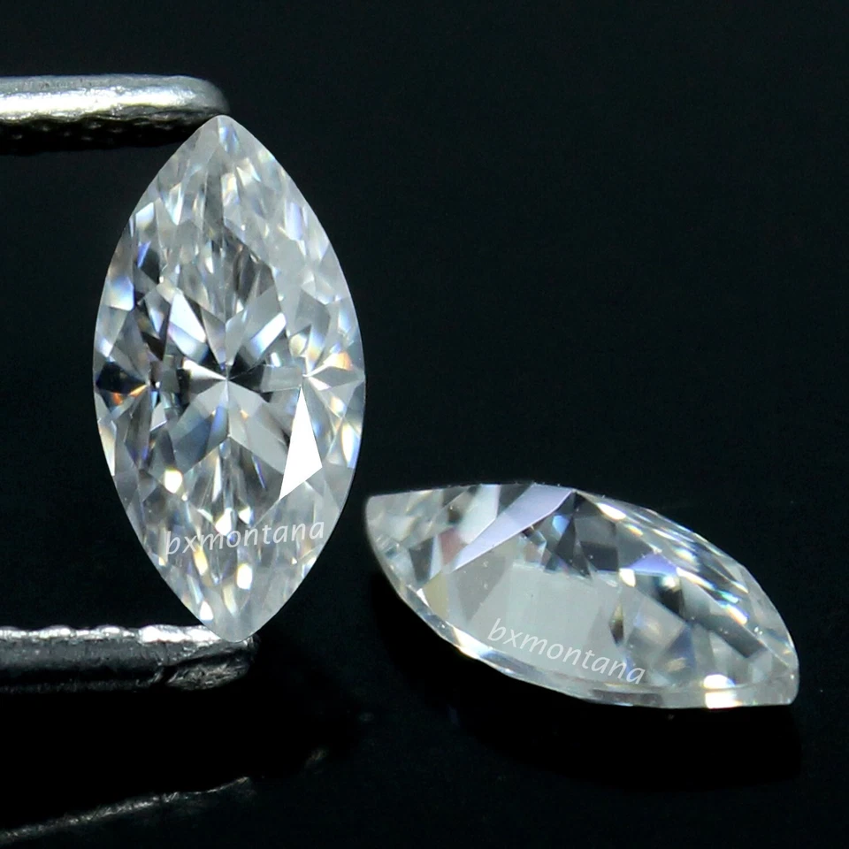 Natural DE Color VVS1 Excellent Cut 4.5x9 MM Marquise Pair Certified Diamond - Image 2 of 4