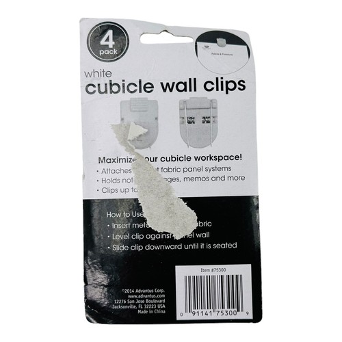 8 Clips Advantus White Cubicle Wall Clips 40 Sheet Capacity *Read* - Picture 6 of 8