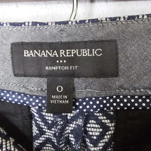 Banana Republic Hampton Fit Womens Shorts 0 Blue White Textured Chino Classic - Picture 9 of 10