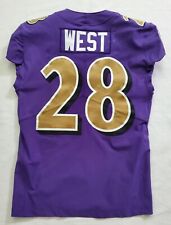 #28 Terrance West of Baltimore Ravens Color Rush Game Issued Worn Jersey - 94179