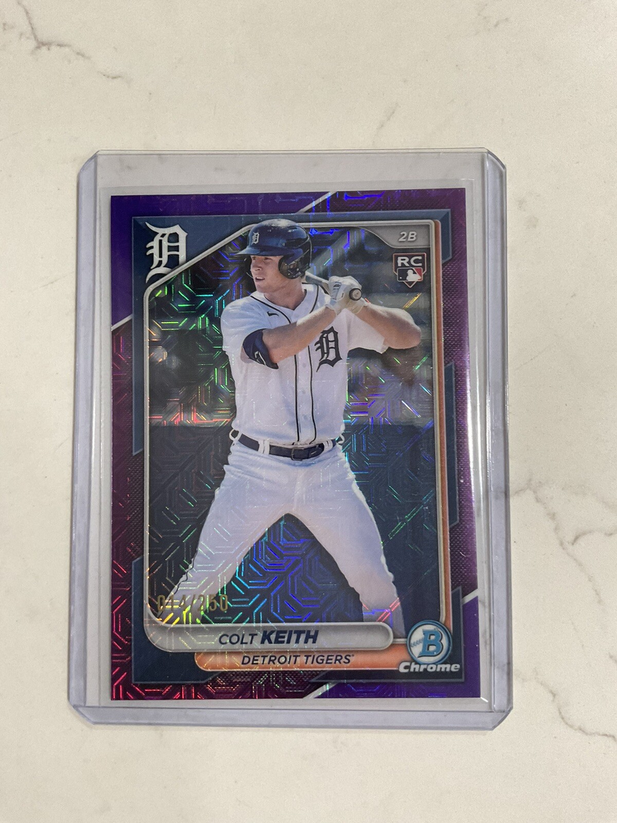 Colt Keith 2024 Bowman Mega Box Chrome #34 Purple Mojo RC /250 Rookie Tigers