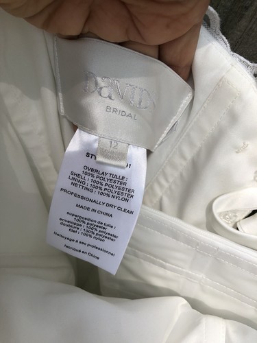 Davids Bridal Strapless Mermaid Wedding Dress Embroidered Beaded $499 - Picture 10 of 12