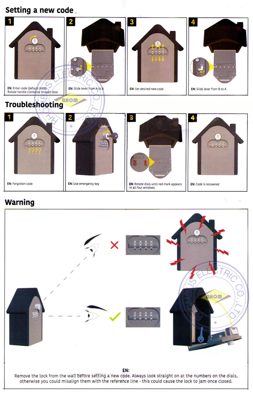 Outdoor Wall Mount  4-Digit Combination Lock Key Safe Storage Box with spare key - Picture 11 of 12