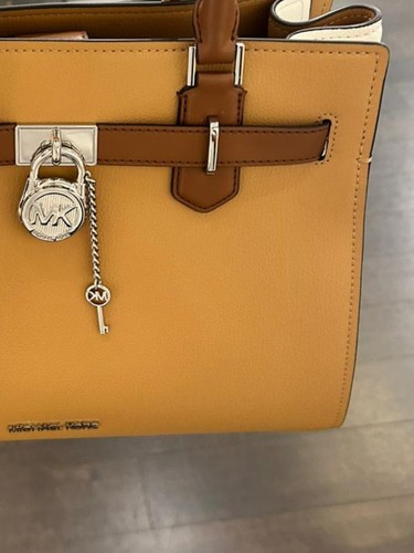 Michael Kors Hamilton Damen Medium Leder Crossbody Umhängetasche Tasche Light Sky Multi - Bild 18 von 37