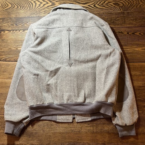 Vtg Green Mountain Woolens Wool Jacket Bomber Elbow Patches Size L Made in USA - Picture 2 of 19