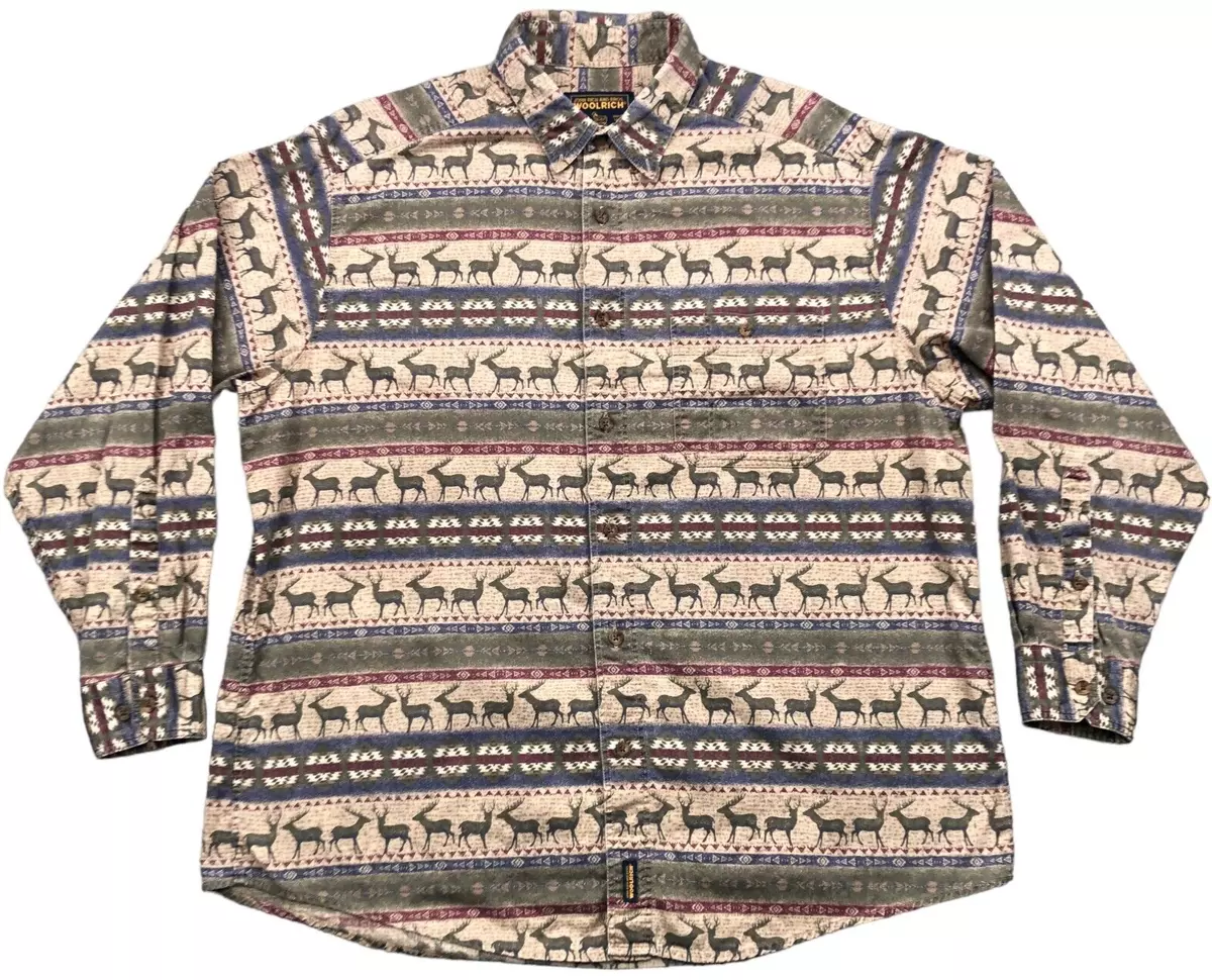 Woolrich Elk Aztec Button Down Shirt Mens XL Long Sleeve Western