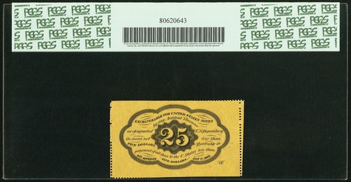 1862-63 25 CENT FRACTIONAL CURRENCY FR1279 CERTIFIED PCGS CHOICE ABOUT NEW-55PPQ - Picture 2 of 2