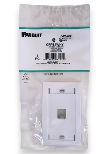 Panduit CFPE1WHY 1-Port Mini-Com Faceplate Executive Series White - Picture 2 of 3