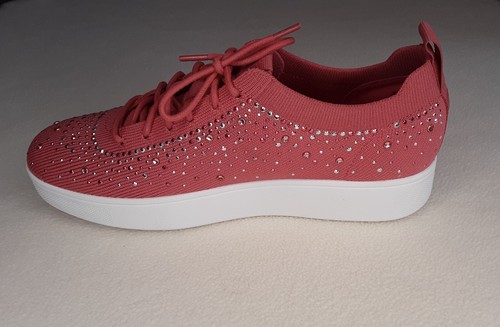 FitFlop Rally Ombre Crystal knit sneakers deep pink fit flop 6.5 - Picture 24 of 24