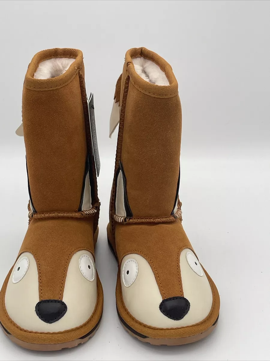 EMU Australia Kids Suede Fox Boots US13 Merino Wool Toddler Youth K12074 Cs3