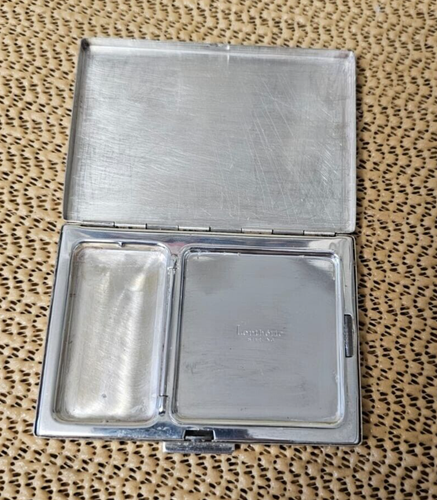 Vintage 1 930's Lentheric Sterling Silver Starburst Makeup Case 2 Sections -96 g - Picture 4 of 15