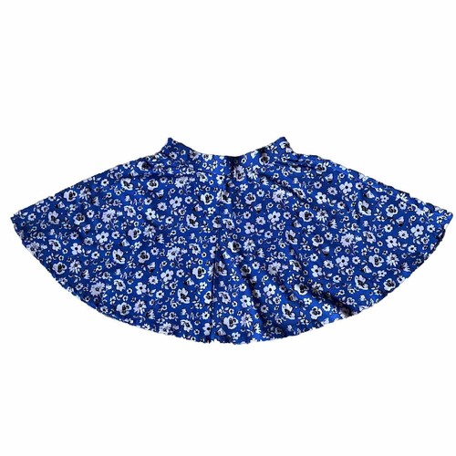 Flared Mini Skater Skirt Stretch Knit SO Juniors Small Blue White Floral NWT - Picture 4 of 13