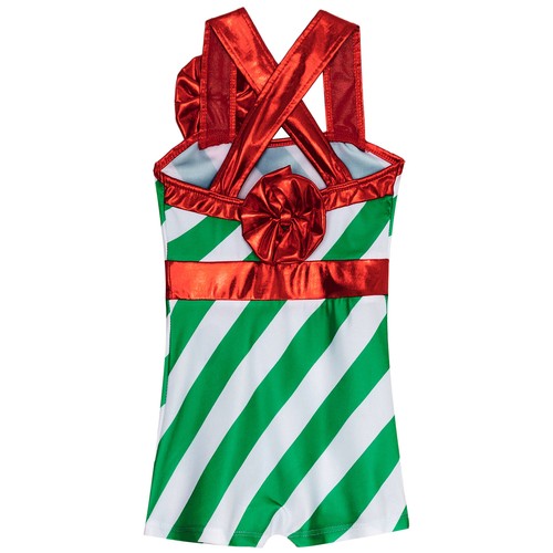 Girls Sequins Striped Figure Skating Dance Dress Christmas Candy Cane Costume - Picture 132 of 352