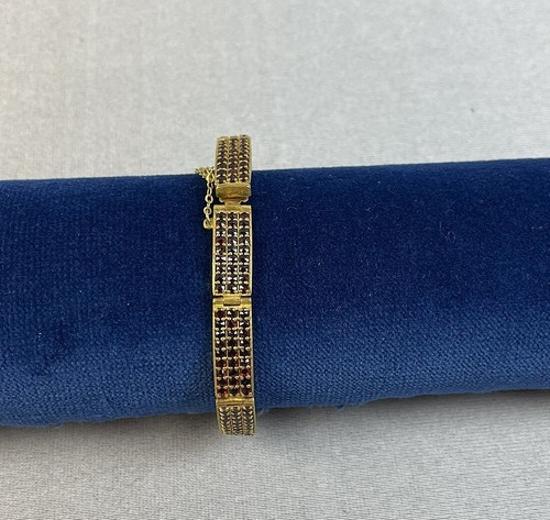 Altes Granat- Armband_Silber vergoldet_mehrmals gestempelt_27 kleine Steine - Bild 9 von 9