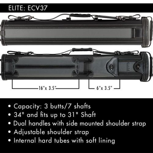 Elite ECV37 grau Pool Queue Case Billard Stick Tasche Billard Queues - Bild 3 von 6