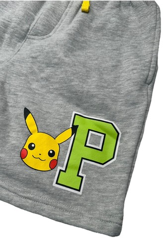 POKEMON Pickachu Hooded Sweat T- Shirt & Shorts Kids Boys Size Small 3pc Set - Picture 10 of 12