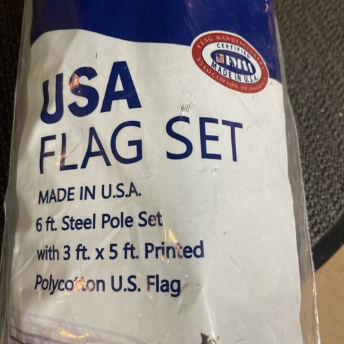 Juego Bandera Americana, Hecho en USA! "Soporte de bandera de 3/4"" poste de 6 pies 3x5 con águila dorada" - Imagen 5 de 11