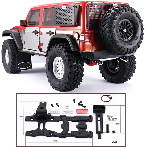 Spare Tire Rack Bracket + LED Tail Lamp For AXIAL SCX10 III Wrangler RC Car - Picture 8 of 8