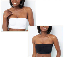 Breezies Set of 2 Seamless Underwire Bandeau Bras-Black/White-Medium-A395478