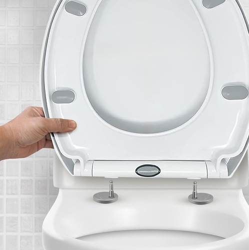 Sedile WC Ovale Con Chiusura Rallentata, a Sgancio Rapido, a Forma Di O, Chiusur - Foto 8 di 12