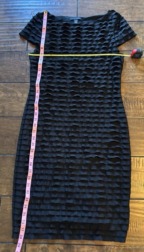 Banana Republic Ladies Black Dress Ruffle Lace Lined Stretch Size Small Tall - Picture 11 of 11