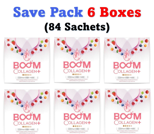 6 X BOOM Collagen Tri-Di Peptide Multi-Vitamin Anti-Aging Healthy Skin 84Sachets - Picture 1 of 18