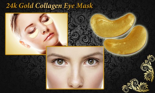 10 Pares Nueva Máscara para Ojos Cristal Oro 24k Oro Polvo Gel Colágeno Anti Arrugas Manchas - Imagen 2 de 2
