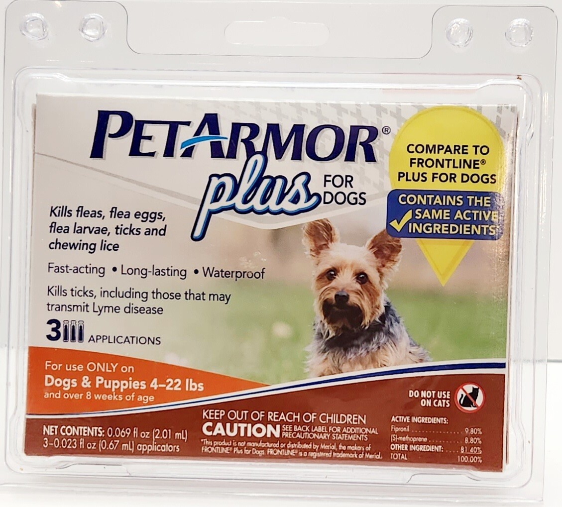 Pet Armor Plus for Dogs, Flea & Tick Treatment for Dogs 422 lbs, 3 most. Supply 73091027690 eBay