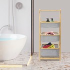 3 Tier Collapsible Laundry Basket Freestanding Bathroom Clothes Storage Hamper