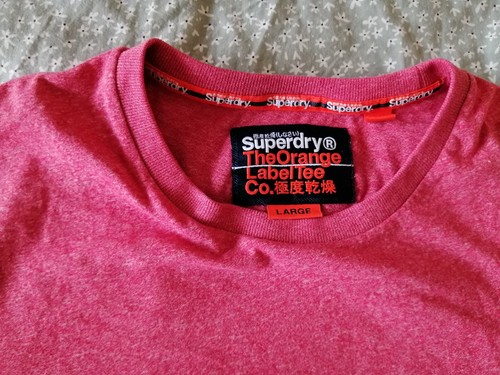 Superdry mens t shirt, size L, pink, cotton, polyester - Picture 2 of 4