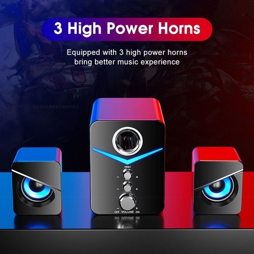 3.5mm Wireless Bluetooth LED PC Computer Speakers Home Theater System Laptop - Picture 3 of 10