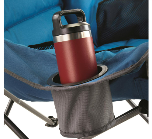 Übergroßer XL rot gepolsterter Sitz Klappsitz Campingstuhl mit Armlehne Becherhalter Camp - Bild 6 von 11