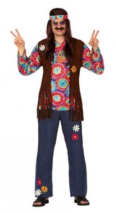 Costume Hippie Carnevale Figli Dei Fiori Vestito Adulto Uomo Hippy Anni 60 Ebay