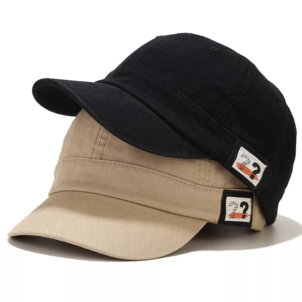 Mens Womens Cotton Short Brim Baseball Cap Adjustable Visor Snapback Trucker Hat