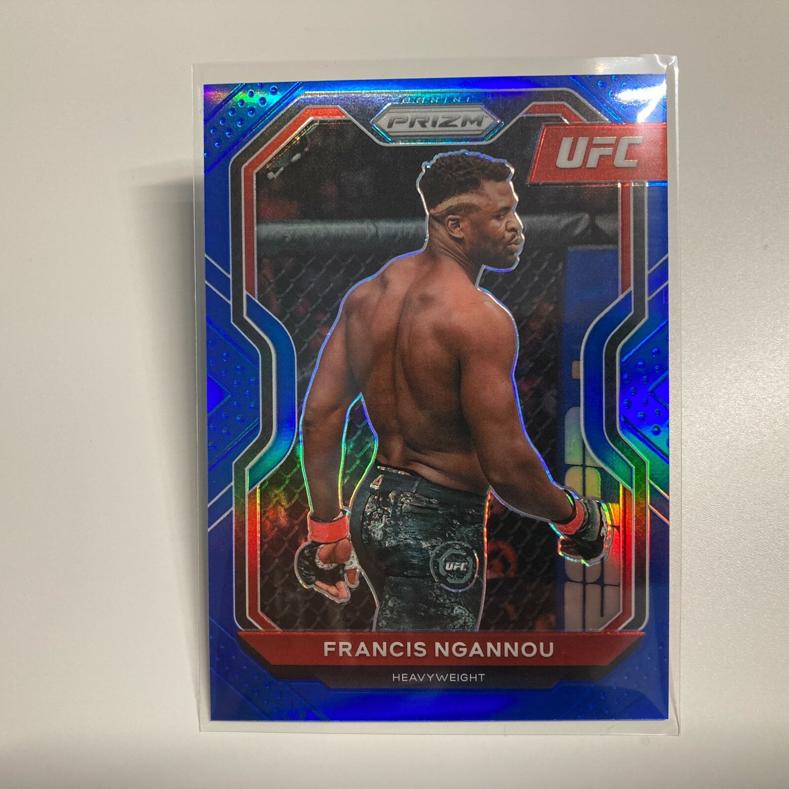 Francis Ngannou 2021 Panini Prizm UFC Blue Refractor Card 152/199 #52