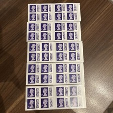 40 Royal Mail 1st Class Stamps - 5 Books of 8. Face Value 68 barcoded 