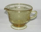 Federal Glass NORMANDIE "Bouquet and Lattice" Amber Footed Creamer