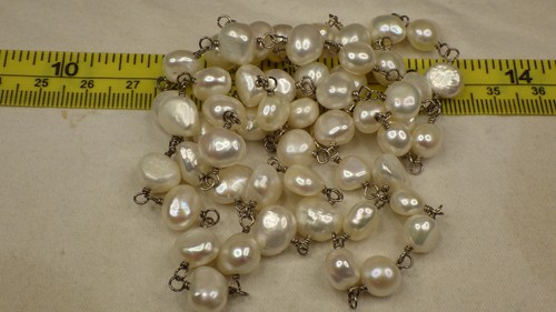 Collana vintage in argento sterling .925 con bottoni di perle barocco - Foto 12 di 13