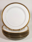 Set 6 Tressmanes & Vogt Limoges Gold Rim Luncheon Plates Pattern 6001