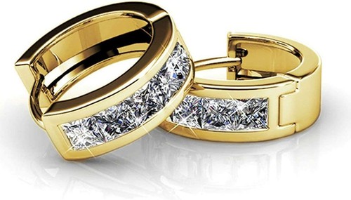 Aretes 18K Brincos Femeninos Pendientes Joyeria Fina de Moda De Oro Para Mujer - Imagen 2 de 8