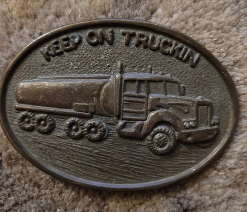 Vintage Lot of 4 Belt Buckles Keep on Truckin John Deer Caterpillar & Motor Home - Picture 8 of 9