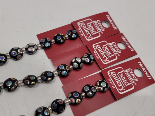 Bead Gallery® Jet Black Czech Glass Lentil Beads, 10mm (SET OF 3) 92974 - Picture 5 of 9