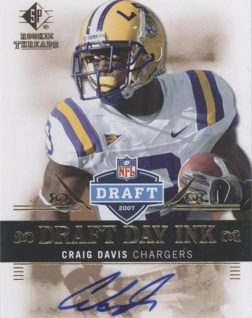 2007 SP Rookie Threads Craig Davis #DDI-CD - 1 of 2