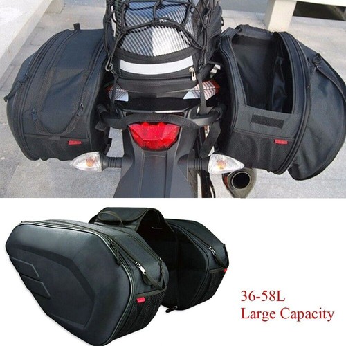 US STOCK 2PCS Pannier Bags Luggage Saddlebags Rain Cover 36-58L Large Capacity